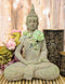 Ebros Shakyamuni Buddha With Ushnisha Head And Floral Succulents Statue 15" Tall