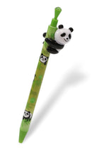 Pack Of 8 Panda Bear Cub Climbing On Bamboo Green Ballpoint Ball Black Ink Pens
