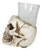 Set Of 4 Gothic Graveyard Macabre Grinning Evil Skull Shot Glass Holder Figurine