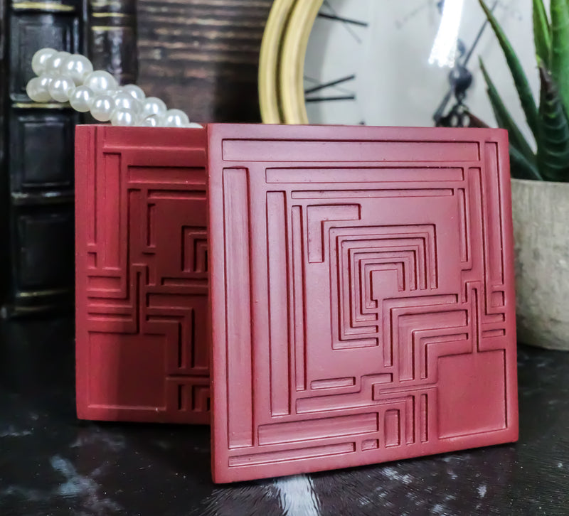 Frank Lloyd Wright Charles Ennis House Petite Cube Trinket Box Textile Block Art