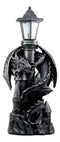 Ebros Gift Mystical Rocky Cliff Top Castle Dungeon Guardian Dragon Solar LED Light Lantern Statue Path Lighter Patio Lighter - Ebros Gift