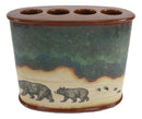 Ebros Rustic Lodge Black Bear Country Paw Trail Makeup Or Tooth Brush And Paste Holder