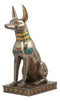 Large Egyptian Jackal Dog Anubis Statue 12.5"H God Of Mummification Afterlife