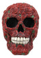 Day of The Dead Red Floral Roses With Green Petals Sugar Skull Figurine Decor