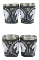 Mythical Fantasy Celtic Sacred Unicorn Shot Glasses 2-Ounce Set Of 4 Novelties