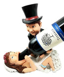 Bridal Gift Bride and Groom Wine Guzzler Holder Kitchen Decor Resin Figurine
