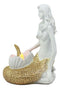 Ebros Under The Sea Golden Mermaid Candle Holder Statue 6.75" Tall Nautical Mermaid Holding Oyster Shells Figurine