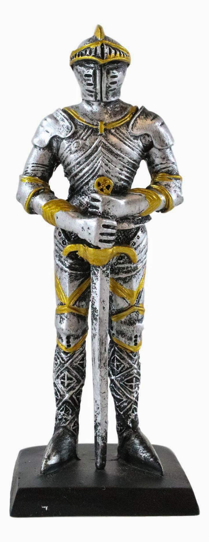 Ebros Medieval Knight Suit Of Armor Figurine Elite Swordsman Miniature 4"H