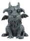 Gothic Winged Guardian Baby Goat Gargoyle Statue Faux Stone Resin Small 2.5"H