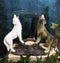 Ebros Moonlight Colorful Three Howling Wolves Oil Warmer Figurine Wax Tart Burner