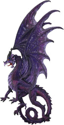 Ebros Large 34"H Medieval Fantasy Twilight Purple Moon Dragon Skull Wall Decor Plaque