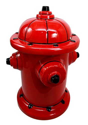 Ebros Gift Ceramic Fire Hydrant Treat Cookie Jar Decorative Figurine 10"H