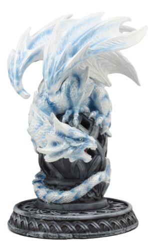 Ebros Celtic Tomb Guardian White Icycle Dragon Backflow Cone Incense Holder