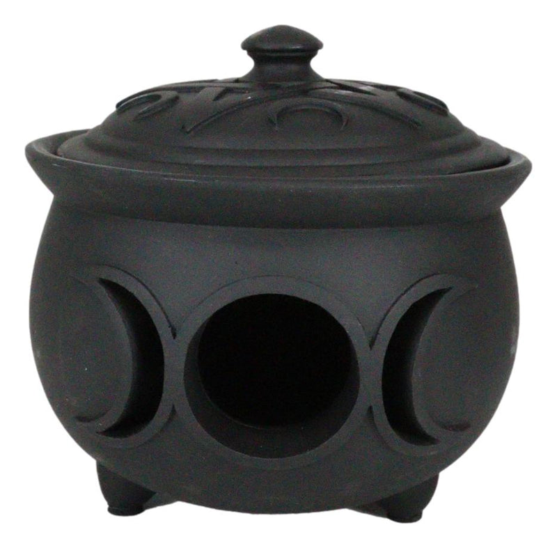 Wicca Triple Moon Goddess Cutout Cauldron Pot For Trinkets Crystals Holder