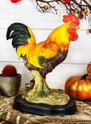 Ebros Proud Country Chicken Rooster Statue with Base 7.5" Tall Resin Sculpture in Vivid Colors