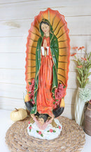 Our Holy Lady of Guadalupe With Angel And Roses Catholic Divinity Statue 22" H