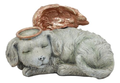 Ebros Heavenly Halo Angel Dog Urn Statue 8" Long Pet Memorial All Dogs Go to Heaven