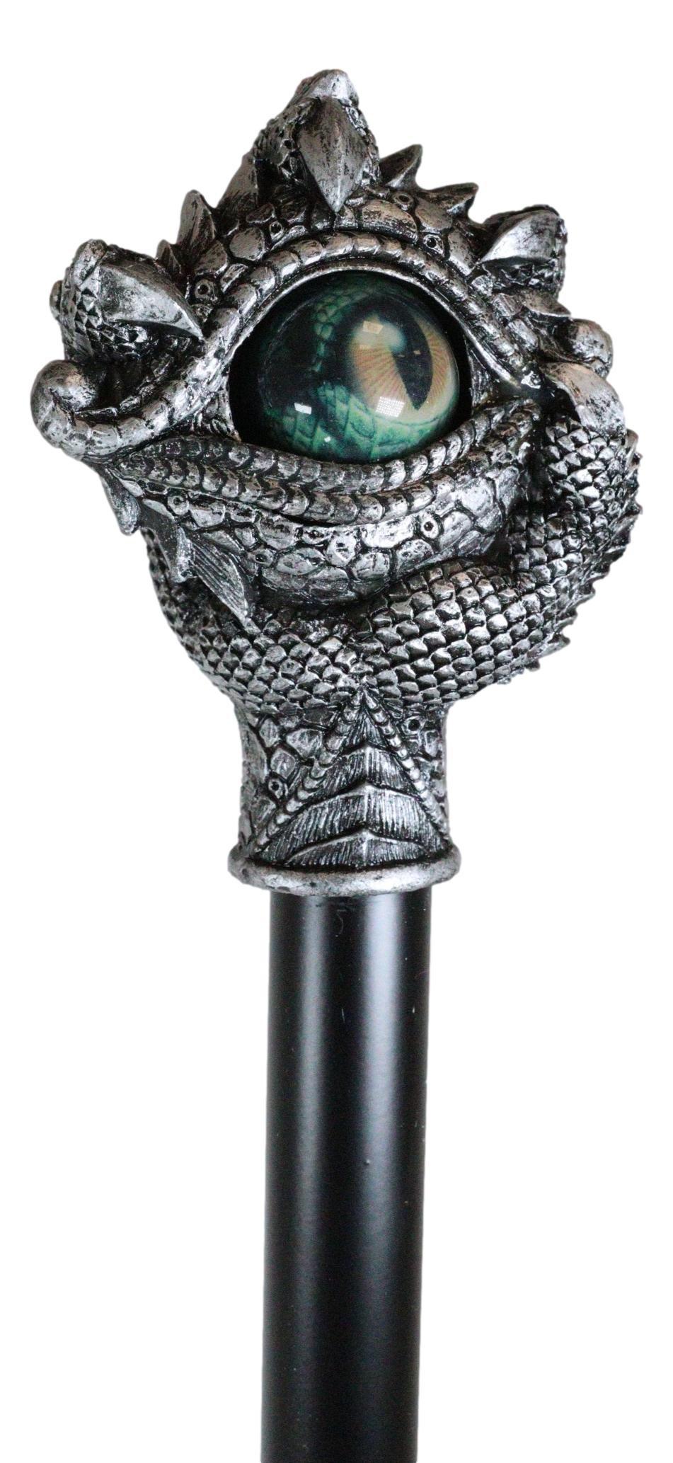 Fantasy Ocular Evil Eye Of Sauron And Dragon Claws Swagger Cane Cosplay Stick