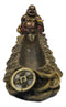 Lucky Buddha Hotei Holding Gold Ingot And Wine Gourd Incense Holder Figurine