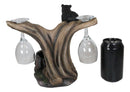 Ebros Gift 10" Tall Climbing Black Bear Liquor Wine Glasses and Bottle Valet Holder Decorative Figurine