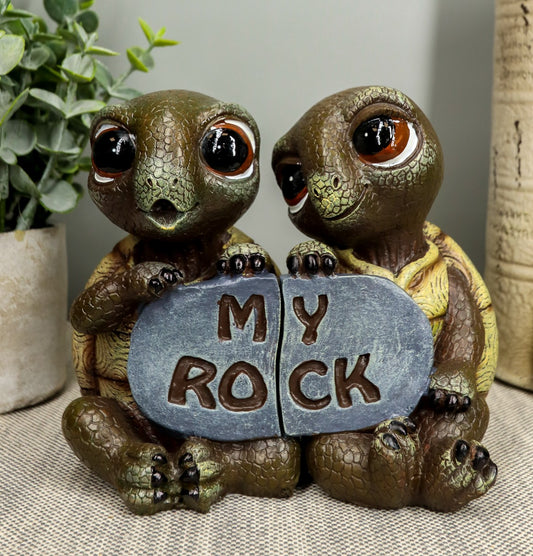 Ebros Nautical 'My Rock' Loving Romantic Turtle Couple Figurines 2 Parts Set