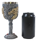 Ebros Medieval Fantasy Rune Dragon Skeleton Fossil 5oz Wine Drink Goblet Chalice