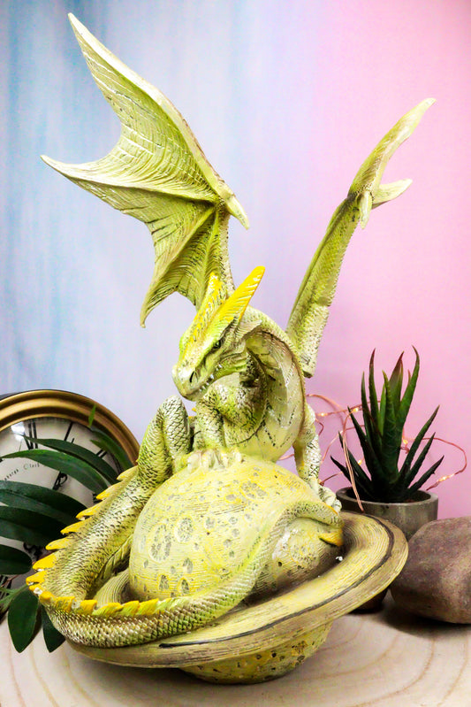 Ebros Celestial Solar Galaxy Planet Saturn Terrestrial Guardian Dragon Figurine Decor