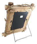Large Rustic Buckhorn Stag Deer Antlers With Wooden Logs 8"X10" Photo Frame