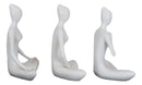 Set of 3 Zen Calming Meditation Women Yoga Mudra Poses Abstract Figurines