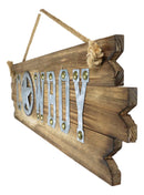 25"L Rustic Metal Western Star Cowboy Sign On Wooden Plank Wall Or Door Plaque
