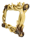 Rustic Intertwined Stag Deer Antlers Picture Frame With Easel Back 4"X6" Photo