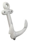 Ebros Gift 5.75" Tall Cast Iron Rustic Vintage Sailor White Nautical Ocean Sea Ship Anchor 2 Pegs Wall Hook Coastal Harbor Ships Anchors Decorative Accent Hooks for Keys Leashes Hats Coats (4)