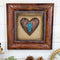Rustic Western Turquoise Rocks Cross Heart Wooden Wall Decor Picture Frame