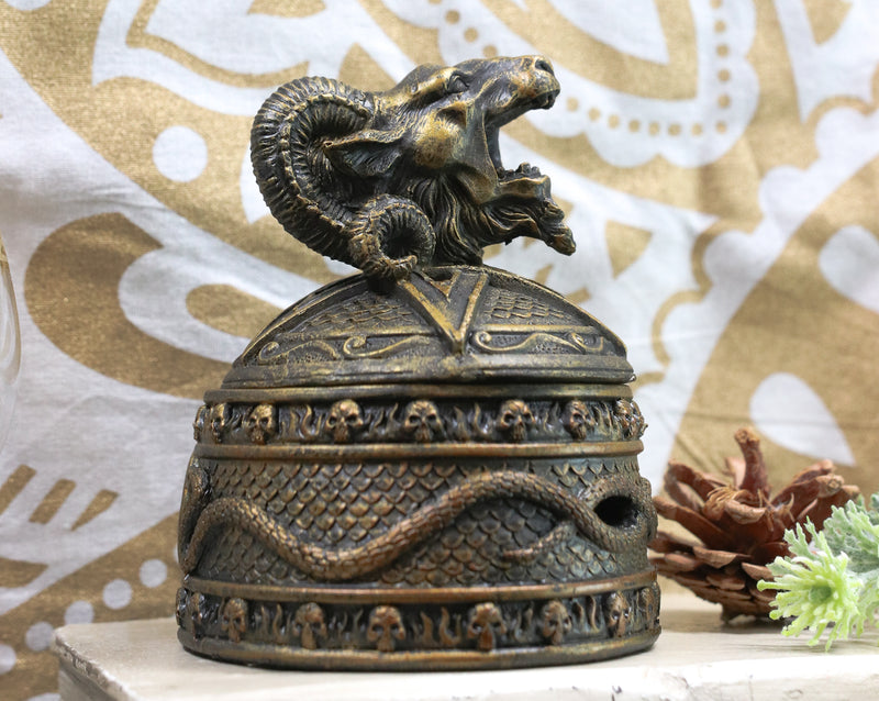 Baphomet Backflow Incense Cone Burner Trinket Jewelry Box