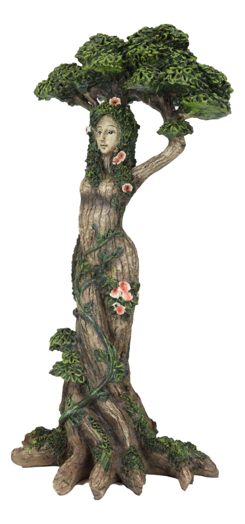 Greenman Tree Woman Gaia Dryad Ent Native Earth Goddess With Canopy Figurine