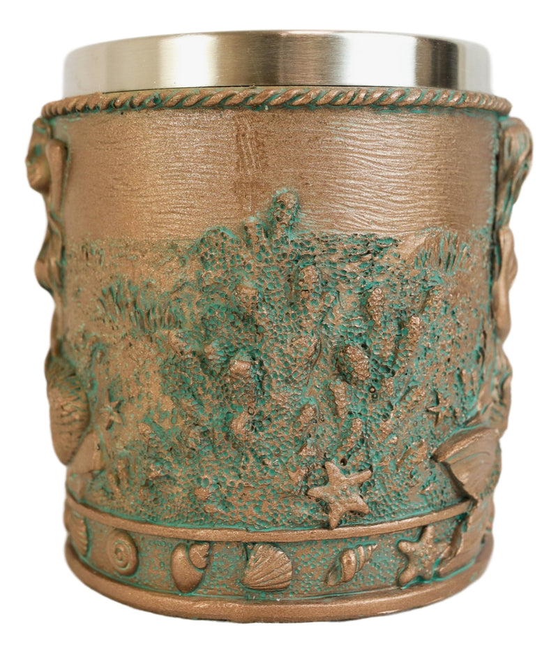 Rustic Nautical Ocean Coral Reef Mermaid With Sea Stars Shells Coffee Tea Mug