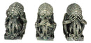 Ocean Cthulhu Skull Monsters Chibi See Hear Speak No Evil Mini Figurines Set