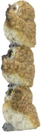 Ebros Stacked See Hear Speak No Evil Wise Acrobatic Fat Owls Figurine (Brown)