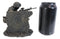 War Battlefield Kneeling Soldier Taking Cover With Rifle Gun And Gears Statue