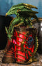 Fantasy Pentagram Green Dragon of Bibliography On Spells Book With LED Figurine
