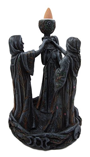 Ebros Triple Goddess Maiden Mother & Crone Backflow Cone Incense Burner