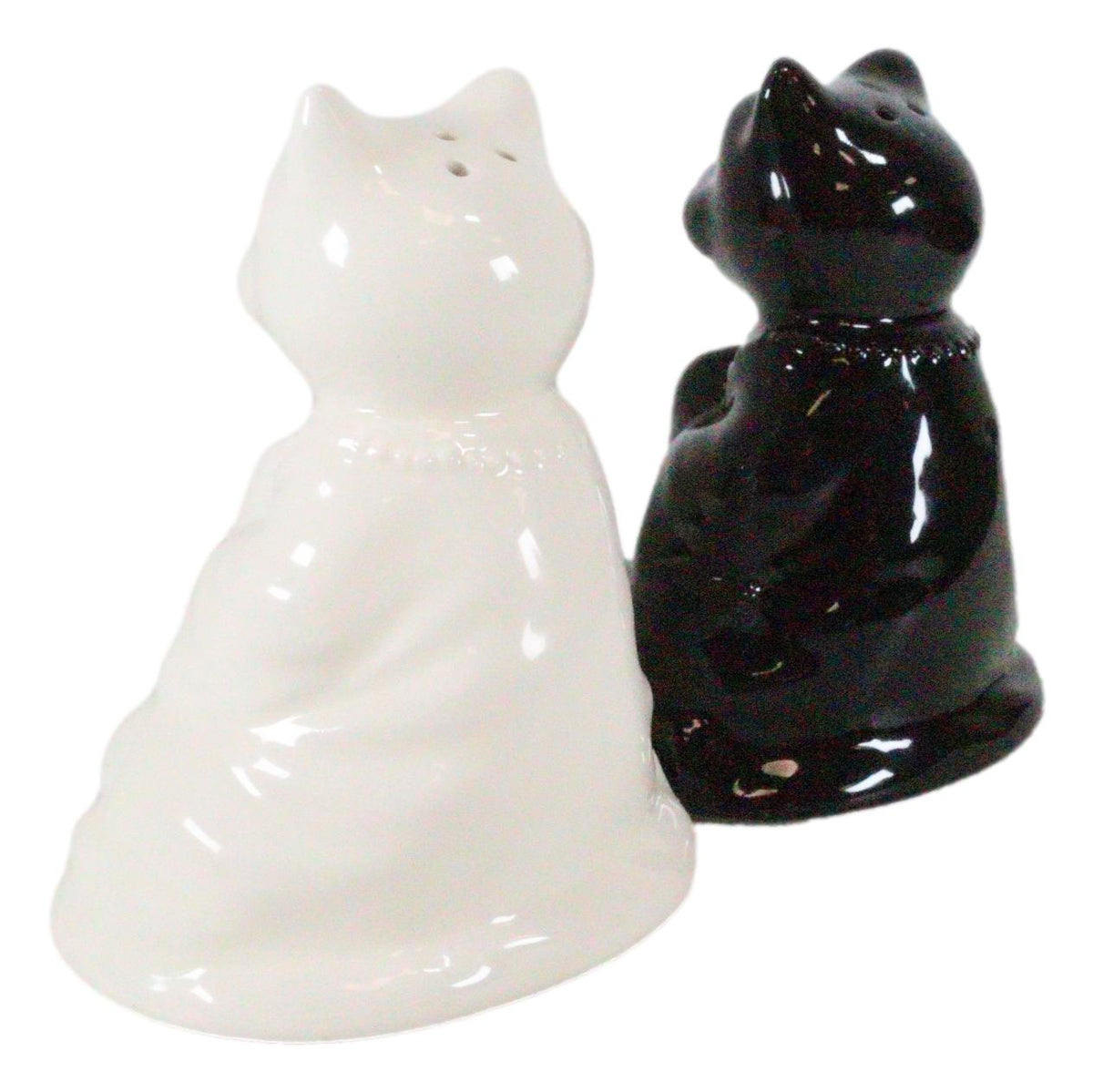 Yin Yang Zen Monk Buddha Cats Monks Meditating Ceramic Salt And Pepper Shakers