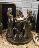 Ebros Occultic Wiccan Triple Goddess Maiden Mother Crone Votive Candle Holder Figurine