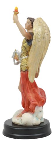 Catholic Church Archangel Saint Uriel With Holy Spirit Torch Statue With Base - Ebros Gift