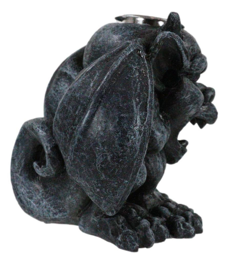 Crouching Gothic Horned Devil Chimera Gargoyle Backflow Incense Cone Burner