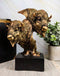 Ebros Gift 9" Tall Wild Bison and Calf Head Bust Figurine with Black Pedestal
