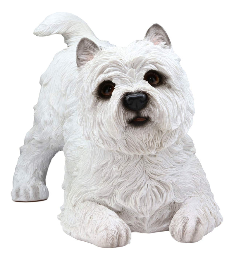 Ebros Large Lifelike West Highland Terrier White Westie Dog Statue 13.75"Long