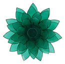 Teal Green Capiz Seashells Lotus Flower Votive Tea Light Candle Holder 8.5"D