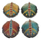 Rustic Western Indian Turquoise Eagle Feather Coaster Holder W/ 4 Round Coasters