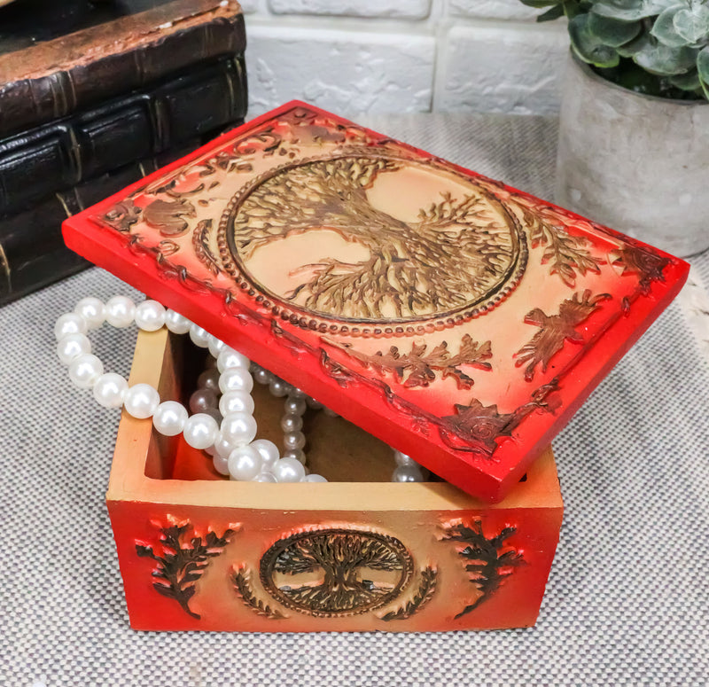 Celtic Cosmic Tree of Life Wicca Tarot Cards Crystals Herbs Stash Decorative Box